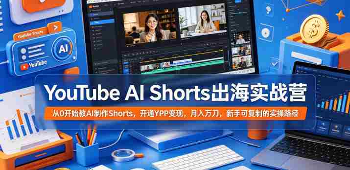 YouTube AI Shorts出海实战营，从0开始教AI制作Shorts，开通YPP变现，月入万刀，新手可复制的实操路径-任任的小木屋 - 热点知汇