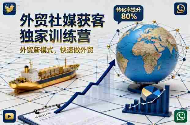 外贸社媒获客独家训练营，外贸新模式，快速做外贸（更新26年5月）-任任的小木屋 - 热点知汇