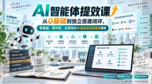 AI智能体提效课,从0基础到独立搭建闭环,零基础、零代码、全落地的AI自动化实战系统课程-任任的小木屋 - 热点知汇