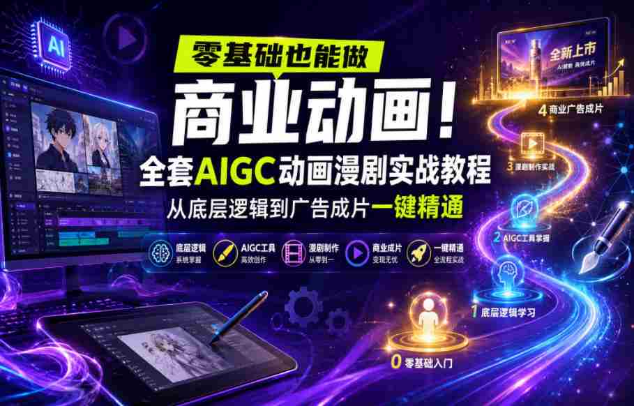 零基础也能做商业动画!全套AIGC动画漫剧实战教程,从底层逻辑到广告成片一键精通(更新0905)-任任的小木屋 - 热点知汇