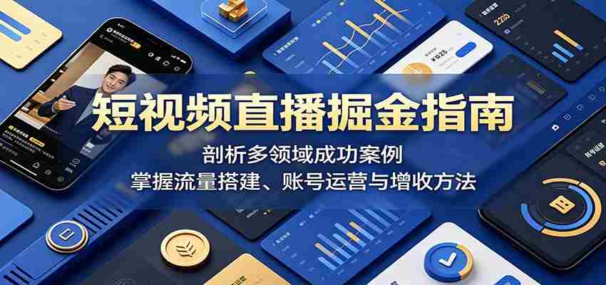 短视频直播掘金指南：剖析多领域成功案例，掌握流量搭建、账号运营与增收方法-任任的小木屋 - 热点知汇