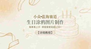 小众蓝海赛道，生日涂鸦图片制作，简单易上手，单链接变现超12W+【详细教程】-任任的小木屋 - 热点知汇