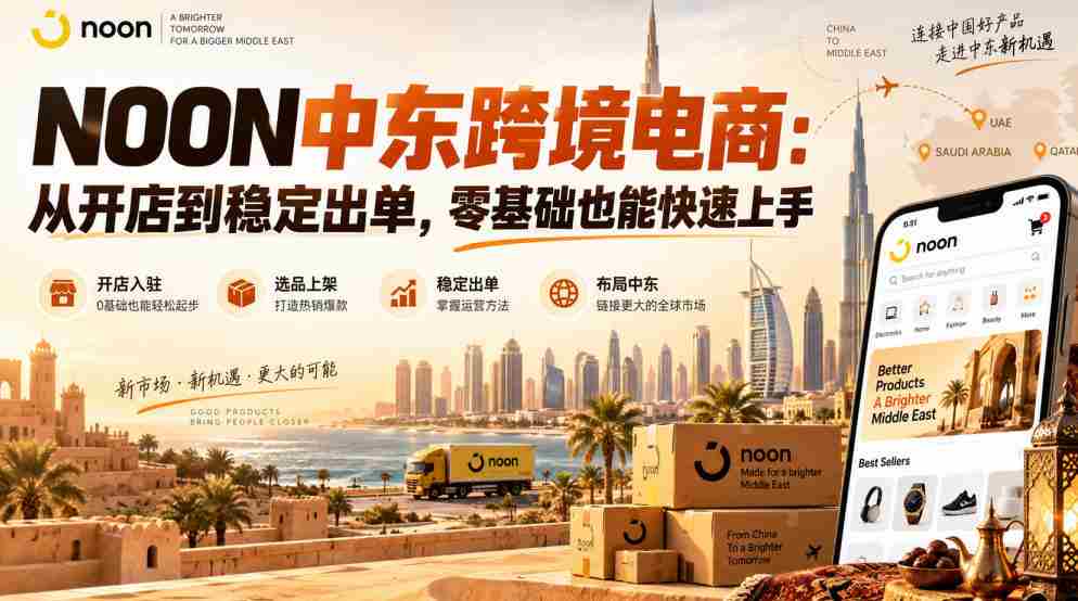 NOON中东跨境电商：从开店到稳定出单，零基础也能快速上手（更新2026）-任任的小木屋 - 热点知汇