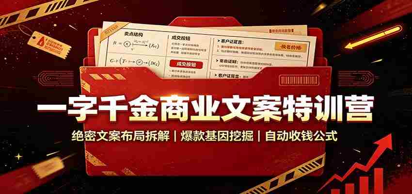 一字千金商业文案特训营：绝密文案布局拆解，爆款基因挖掘，自动收钱公式-任任的小木屋 - 热点知汇
