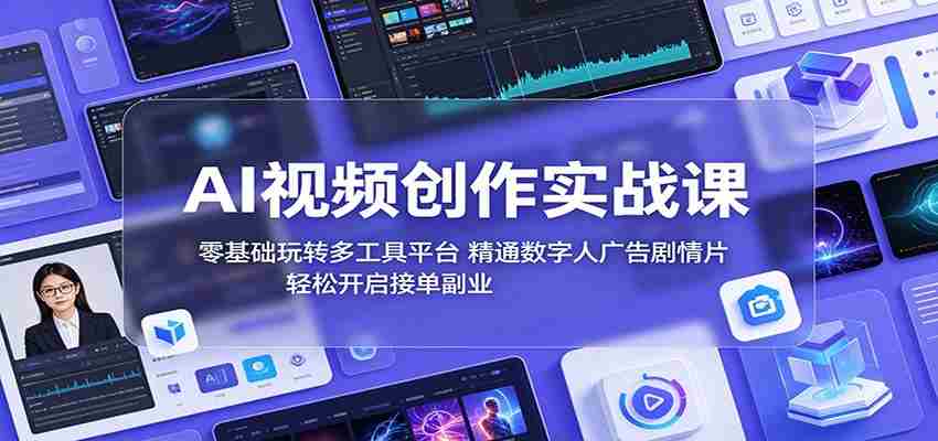 AI视频创作实战课：零基础玩转多工具平台，精通数字人广告、剧情片，轻松开启接单副业-任任的小木屋 - 热点知汇