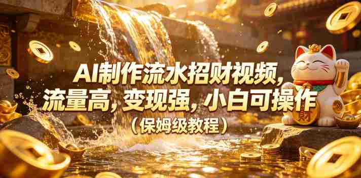 AI制作流水招财视频，流量高，变现强，小白可操作（保姆级教程）-任任的小木屋 - 热点知汇