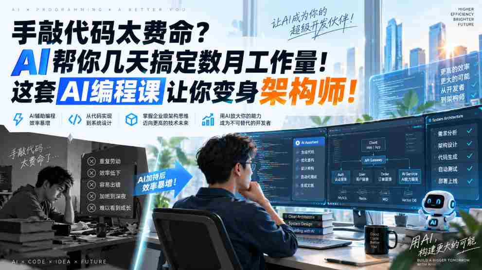 手敲代码太费命?AI帮你几天搞定数月工作量!这套AI编程课让你变身架构师!【原创双语字幕】-任任的小木屋 - 热点知汇