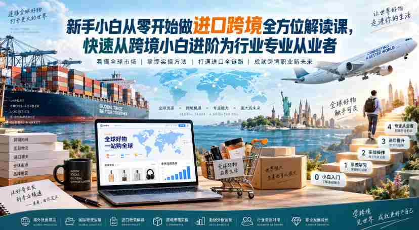 新手小白从零开始做进口跨境全方位解读课，快速从跨境小白进阶为行业专业从业者-任任的小木屋 - 热点知汇
