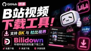 Github开源B站视频下载工具！支持8K与杜比视界的哔哩哔哩视频批量下载工具，简单易用Bilidown-任任的小木屋 - 热点知汇