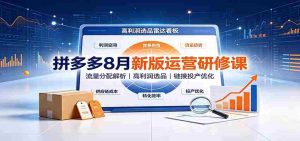 拼多多8月新版运营研修课:流量分配解析,高利润选品,链接投产优化-任任的小木屋 - 热点知汇