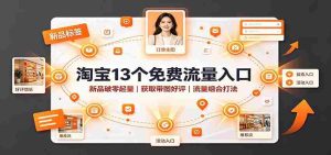 淘宝13个免费流量入口：新品破零起量，获取带图好评，流量组合打法-任任的小木屋 - 热点知汇