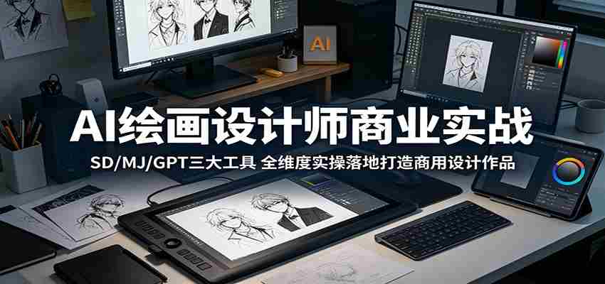 AI绘画设计师商业实战：SD/MJ/GPT三大工具，全维度实操落地打造商用设计作品-任任的小木屋 - 热点知汇