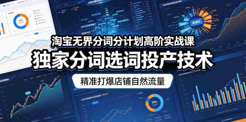 淘宝无界分词分计划高阶实战课，独家分词选词投产技术，精准打爆店铺自然流量-任任的小木屋 - 热点知汇