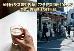 AI制作反常识短视频，72条视频涨粉102.4W，流量火爆，详细项目拆解-任任的小木屋 - 热点知汇