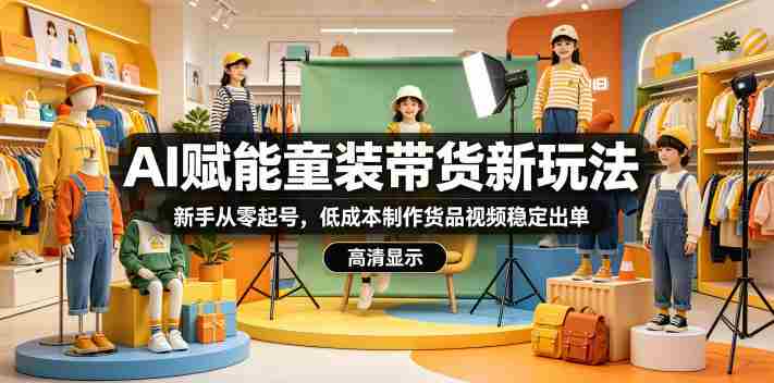 AI赋能童装带货新玩法,新手从零起号,低成本制作货品视频稳定出单-任任的小木屋 - 热点知汇