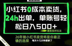 小红书0成本AI卖货，24小时出单，全流程托管，保底日入500+，每天十几分钟就够了【揭秘】-任任的小木屋 - 热点知汇