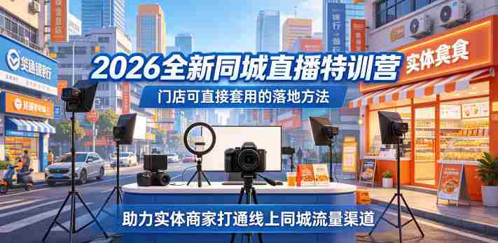 2026全新同城直播特训营，门店可直接套用的落地方法，助力实体商家打通线上同城流量渠道-任任的小木屋 - 热点知汇
