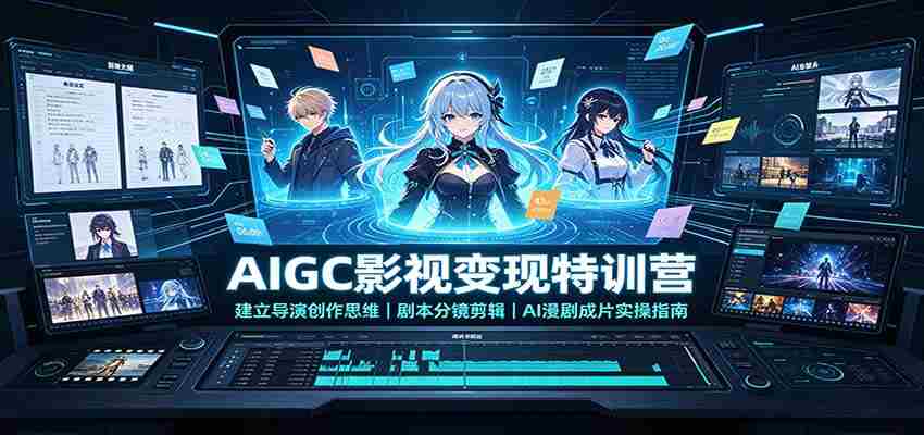 AIGC影视变现特训营:建立导演创作思维,剧本分镜剪辑,AI漫剧成片实操指南-任任的小木屋 - 热点知汇