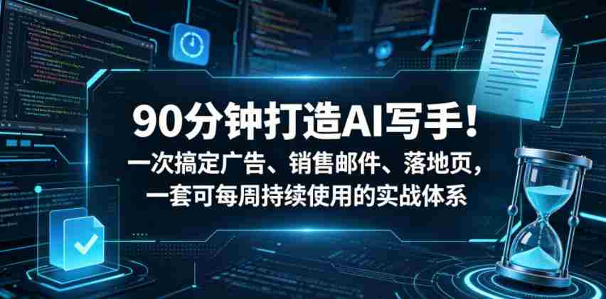 90分钟打造AI写手!一次搞定广告、销售邮件、落地页,一套可每周持续使用的实战体系【原创双语字幕】-任任的小木屋 - 热点知汇