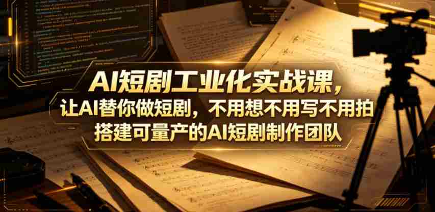 AI短剧工业化实战课，让AI替你做短剧，不用想不用写不用拍，搭建可量产的AI短剧制作团队-任任的小木屋 - 热点知汇