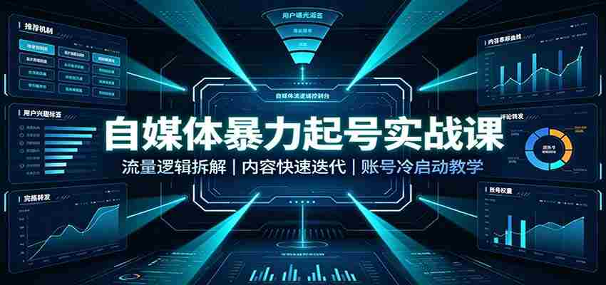 自媒体暴力起号实战课：流量逻辑拆解，内容快速迭代，账号冷启动教学-任任的小木屋 - 热点知汇