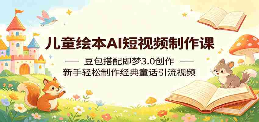 儿童绘本AI短视频制作课：豆包搭配即梦3.0创作，新手轻松制作经典童话引流视频-任任的小木屋 - 热点知汇