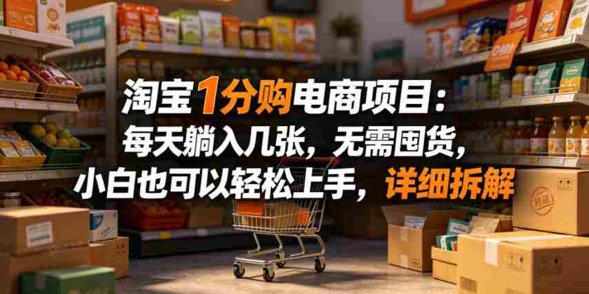 淘宝1分购电商项目：每天躺入几张，无需囤货，小白也可以轻松上手，详细拆解-任任的小木屋 - 热点知汇