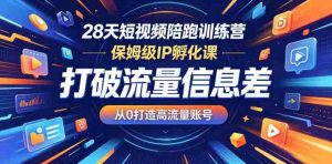 28天短视频陪跑训练营，保姆级IP孵化课，打破流量信息差，从0打造高流量账号-任任的小木屋 - 热点知汇