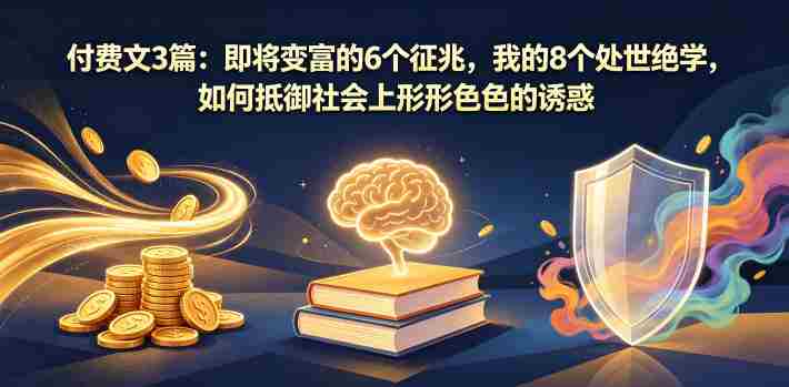 付费文3篇：即将变富的6个征兆，我的8个处世绝学，如何抵御社会上形形色色的诱惑-任任的小木屋 - 热点知汇