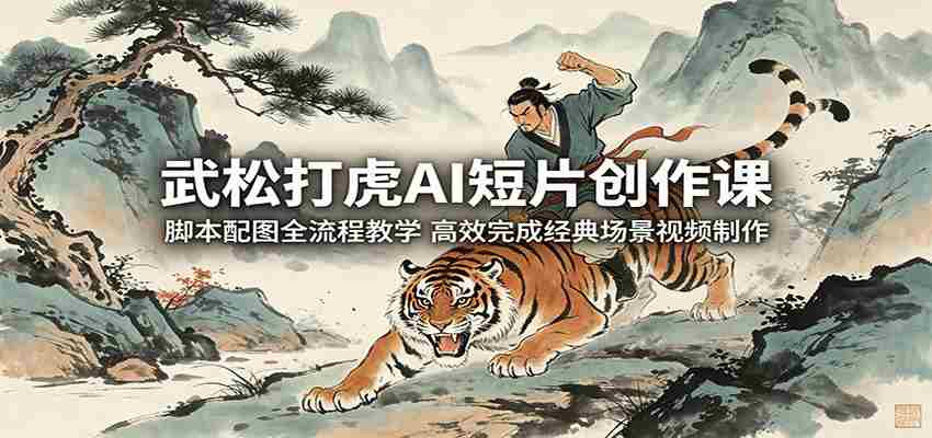 武松打虎AI短片创作课：脚本配图全流程教学，高效完成经典场景视频制作-任任的小木屋 - 热点知汇