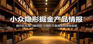 小众隐形掘金产品情报：避开巨头高门槛项目，小团队可直接复刻落地变现-任任的小木屋 - 热点知汇