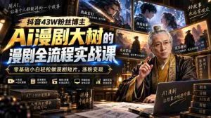 抖音43W粉丝博主Ai漫剧大树的漫剧制作全流程实战课，零基础小白轻松做漫剧短片，涨粉变现-任任的小木屋 - 热点知汇