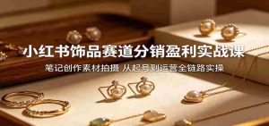 小红书饰品赛道分销盈利实战课:笔记创作素材拍摄,从起号到运营全链路实操-任任的小木屋 - 热点知汇