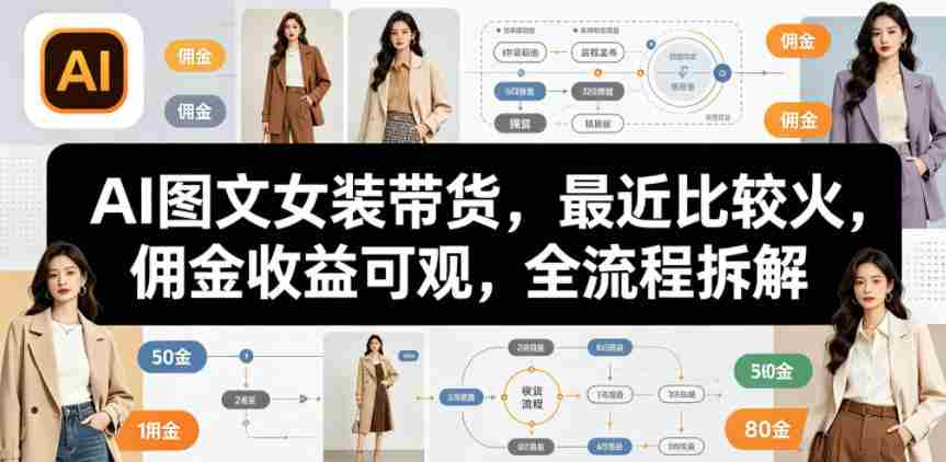 AI图文女装带货，最近比较火，佣金收益可观，全流程拆解-任任的小木屋 - 热点知汇