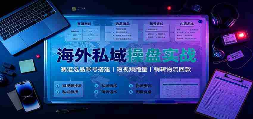 海外私域操盘实战：赛道选品账号搭建，短视频跑量，销转物流回款-任任的小木屋 - 热点知汇
