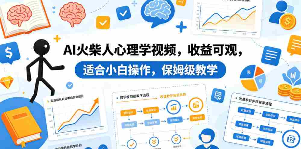 AI火柴人心理学视频，收益可观，适合小白操作，保姆级教学-任任的小木屋 - 热点知汇