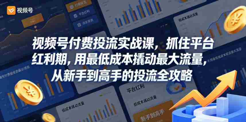 视频号付费投流实战课,抓住平台红利期,用最低成本撬动最大流量,从新手到高手的投流全攻略-任任的小木屋 - 热点知汇