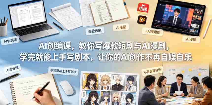 AI创编课，教你写爆款短剧与AI漫剧，学完就能上手写剧本，让你的AI创作不再自娱自乐-任任的小木屋 - 热点知汇