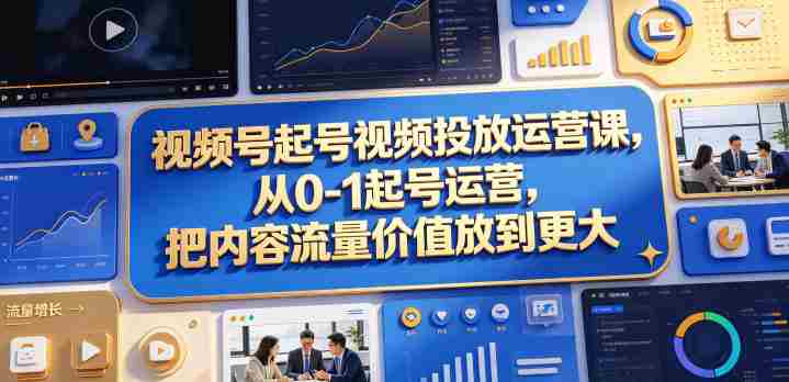 视频号起号视频投放运营课，从0-1起号运营，把内容流量价值放到更大-任任的小木屋 - 热点知汇