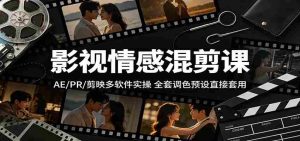 影视情感混剪课：AE/PR/剪映多软件实操，全套调色预设直接套用-任任的小木屋 - 热点知汇