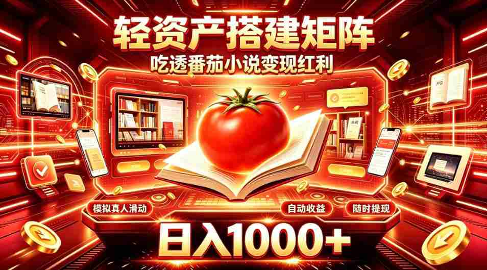 轻资产搭建矩阵，吃透番茄小说变现红利，日入1000+，支持无限矩阵放大【揭秘】-任任的小木屋 - 热点知汇