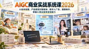 AIGC商业实战系统课2026,从绘本绘画、产品视觉到智能体、数字人广告、漫剧制作,掌握AI商业接单变现能力-任任的小木屋 - 热点知汇