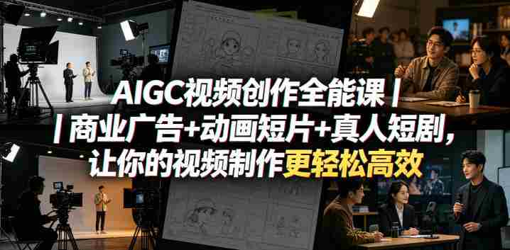 AIGC视频创作全能课｜商业广告+动画短片+真人短剧，让你的视频制作更轻松高效-任任的小木屋 - 热点知汇