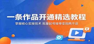 一条作品开通精选教程：掌握核心实操技术，批量起号接单变现两不误-任任的小木屋 - 热点知汇