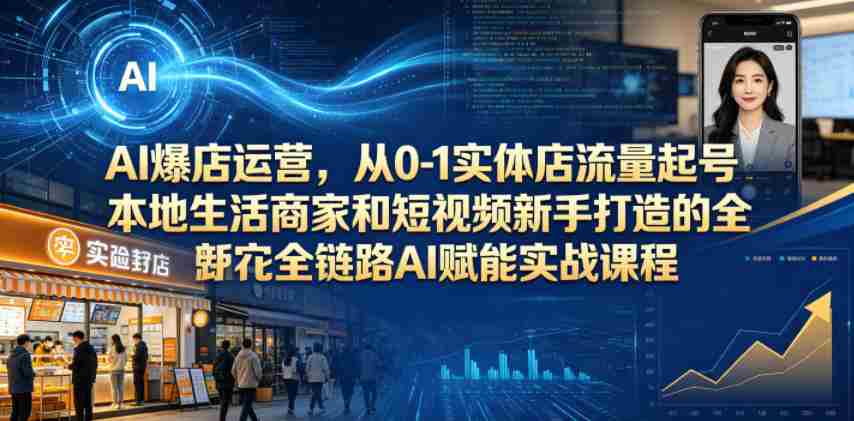 AI爆店运营，从0-1实体店流量起号，本地生活商家和短视频新手打造的全链路AI赋能实战课程-任任的小木屋 - 热点知汇