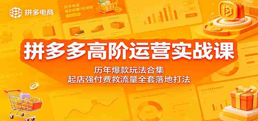 拼多多高阶运营实战课：历年爆款玩法合集，起店强付费救流量全套落地打法-任任的小木屋 - 热点知汇