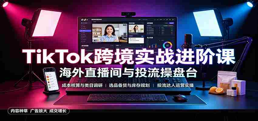 TikTok跨境实战进阶课：成本核算类目调研，选品备货，投流达人运营-任任的小木屋 - 热点知汇