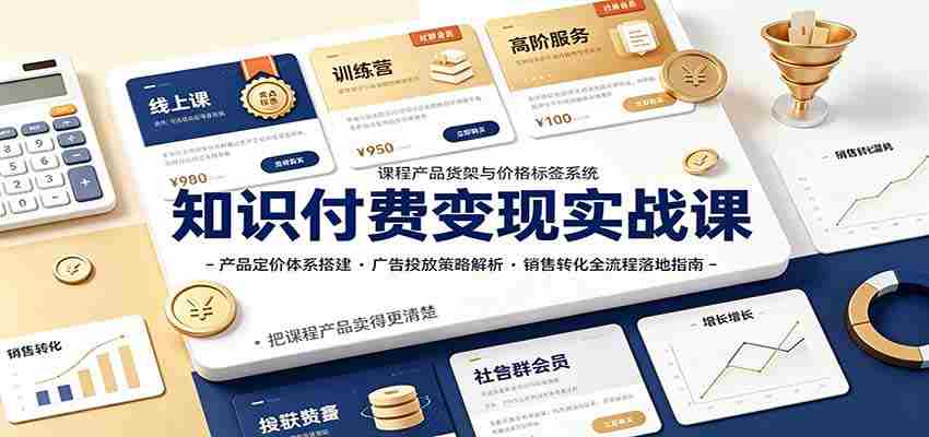 知识付费变现实战课：产品定价体系搭建，广告投放，销售转化全流程落地指南-任任的小木屋 - 热点知汇