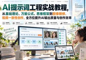 AI提示词工程实战教程,从基础理论、万能公式、思维框架到图像精修、视频一致性创作,全方位提升AI输出质量与创作效率-任任的小木屋 - 热点知汇
