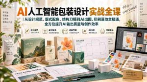 AI人工智能包装设计实战全课|从设计规范、版式配色、结构刀模到AI出图、印刷落地全精通-任任的小木屋 - 热点知汇